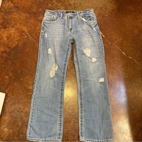 Men’s CJ Black Distressed Denim Jeans - Picture 1 of 4